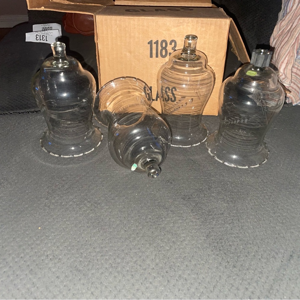 Clear Glass Candle Holders